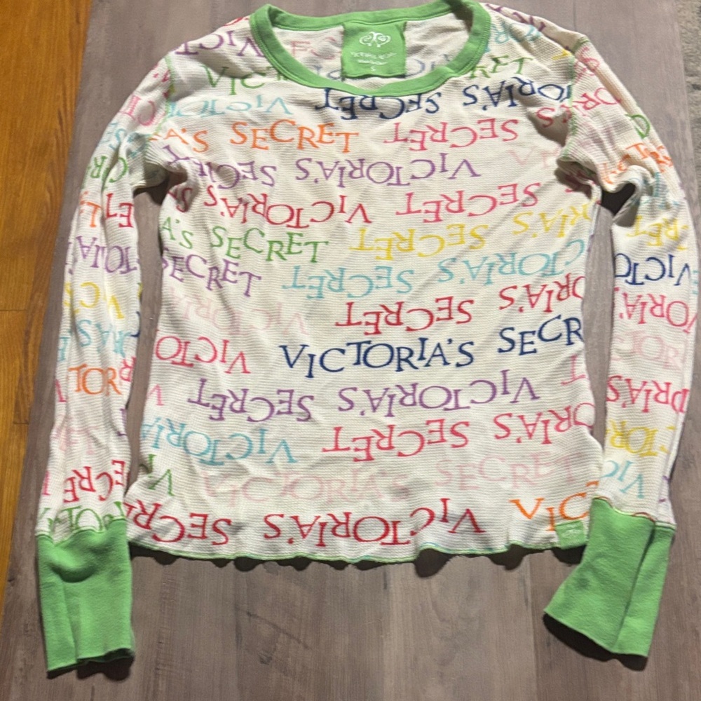 Victoria's Secret Colorful Text Long Sleeve Tee